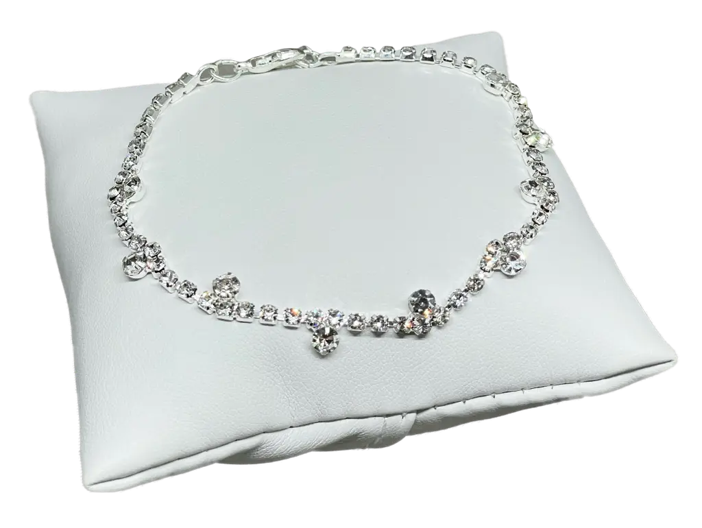 Pulsera plateada de brillantito