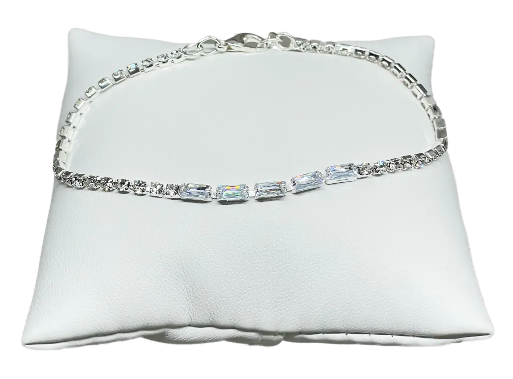 Pulsera plateada de brillantito