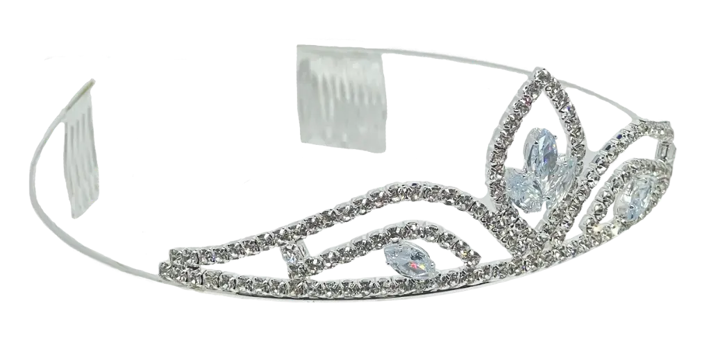 Tiara plateada con brillantito