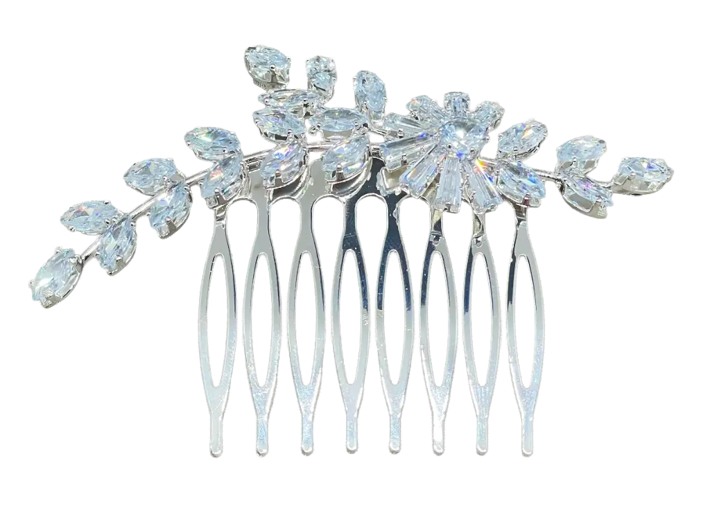 Rebajado-peineta plateada con brillantito