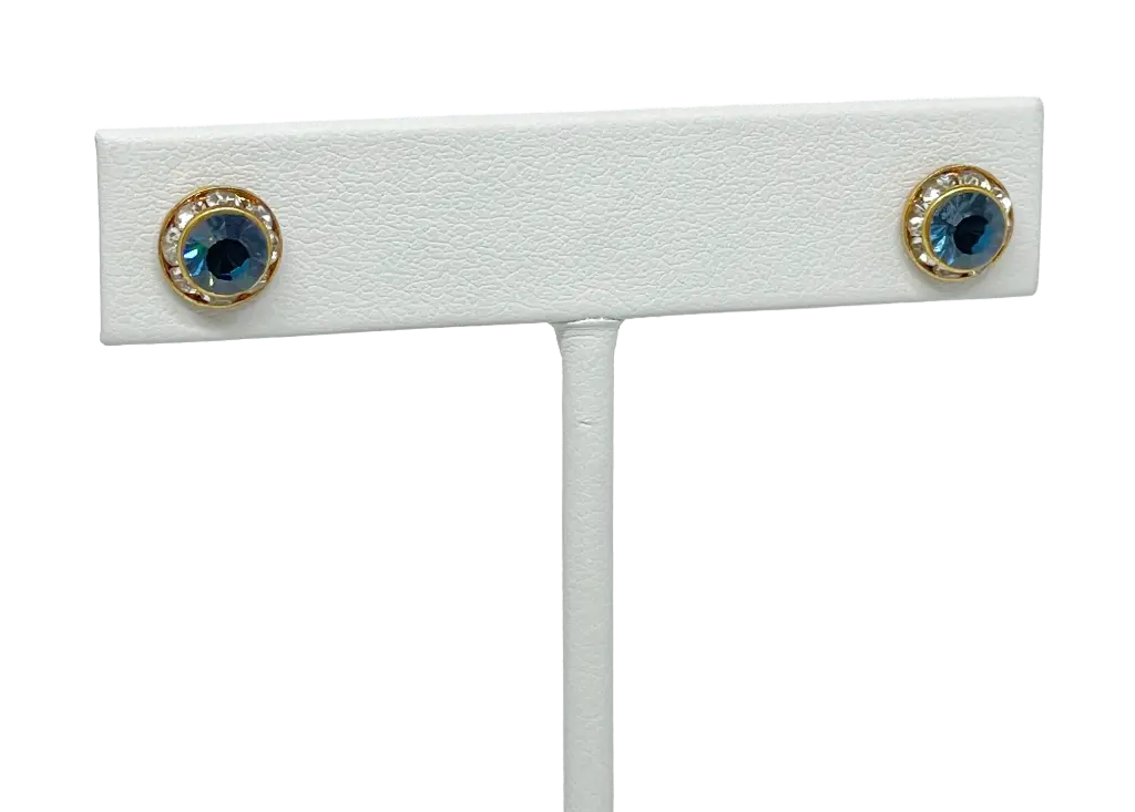 Aretes dorados con brillantitos