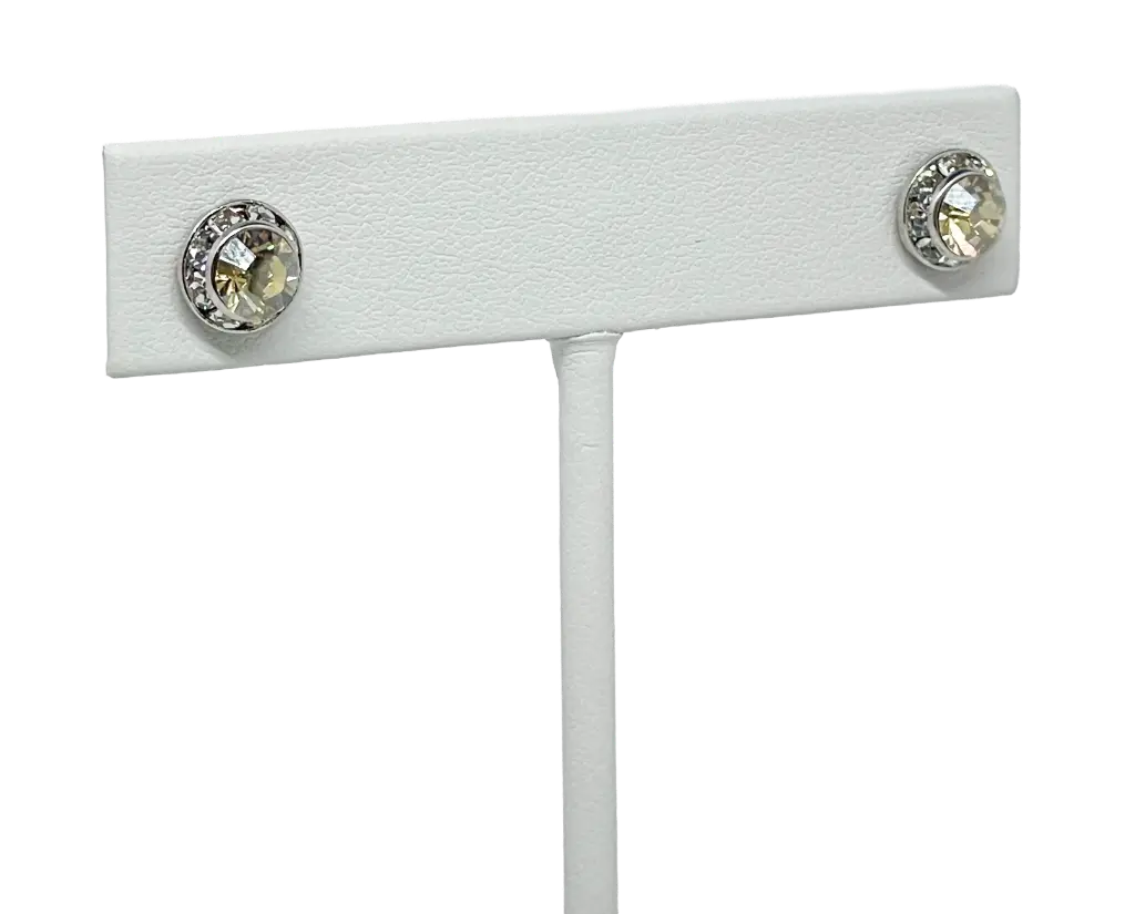 Aretes plateados y amarillos de brillantitos