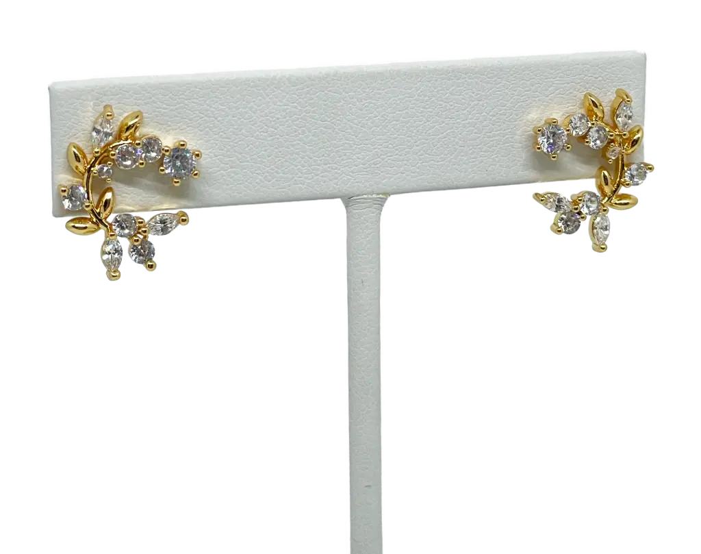 Aretes dorados con brillantito