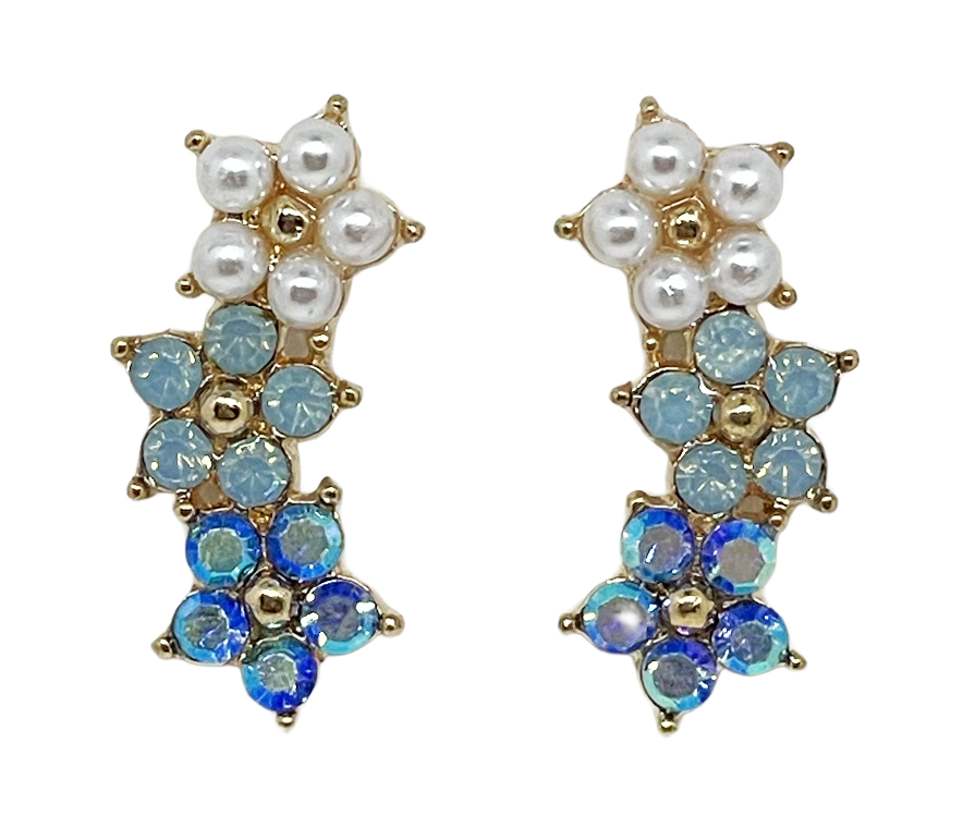 Aretes dorados de flores 