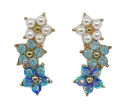 Aretes dorados de flores 