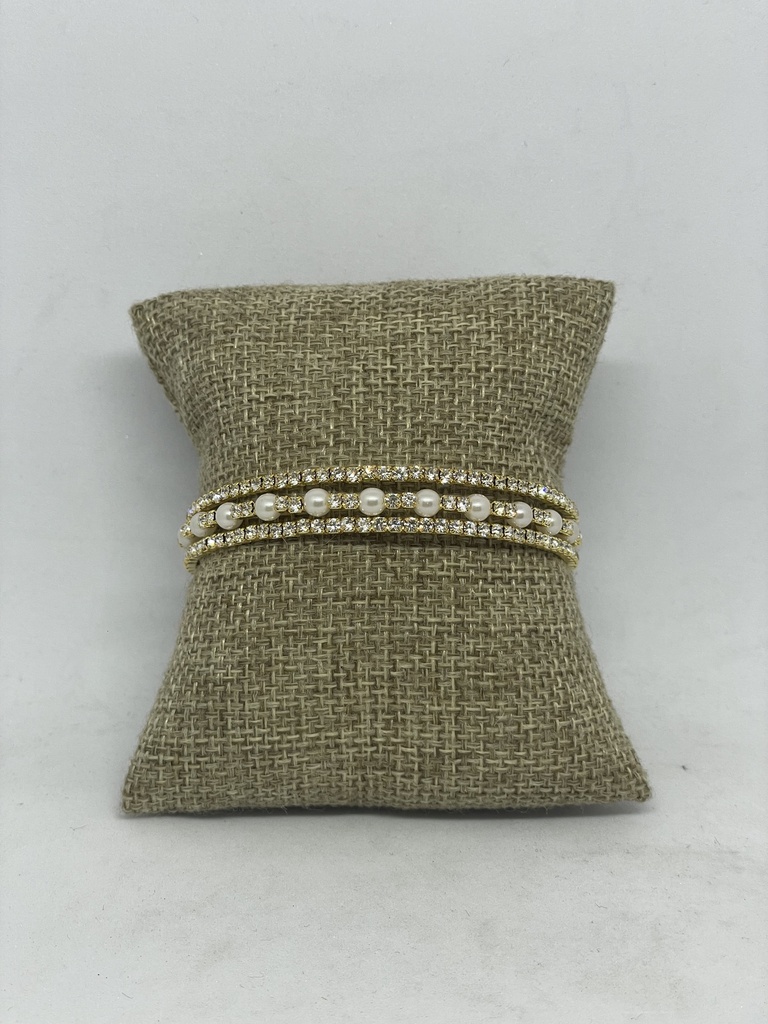 Pulsera de brillantitos en dorado