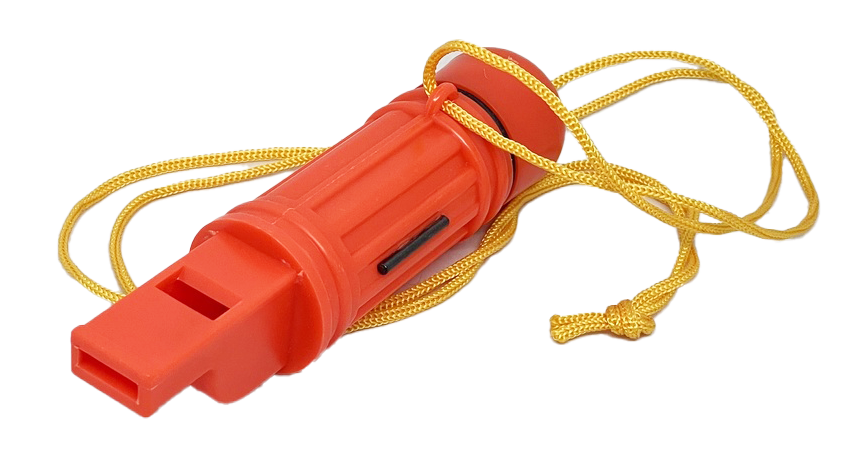 Silbato con brújula en anaranjado