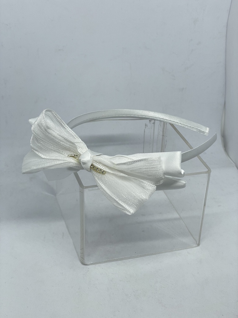 Diadema de niña color blanco