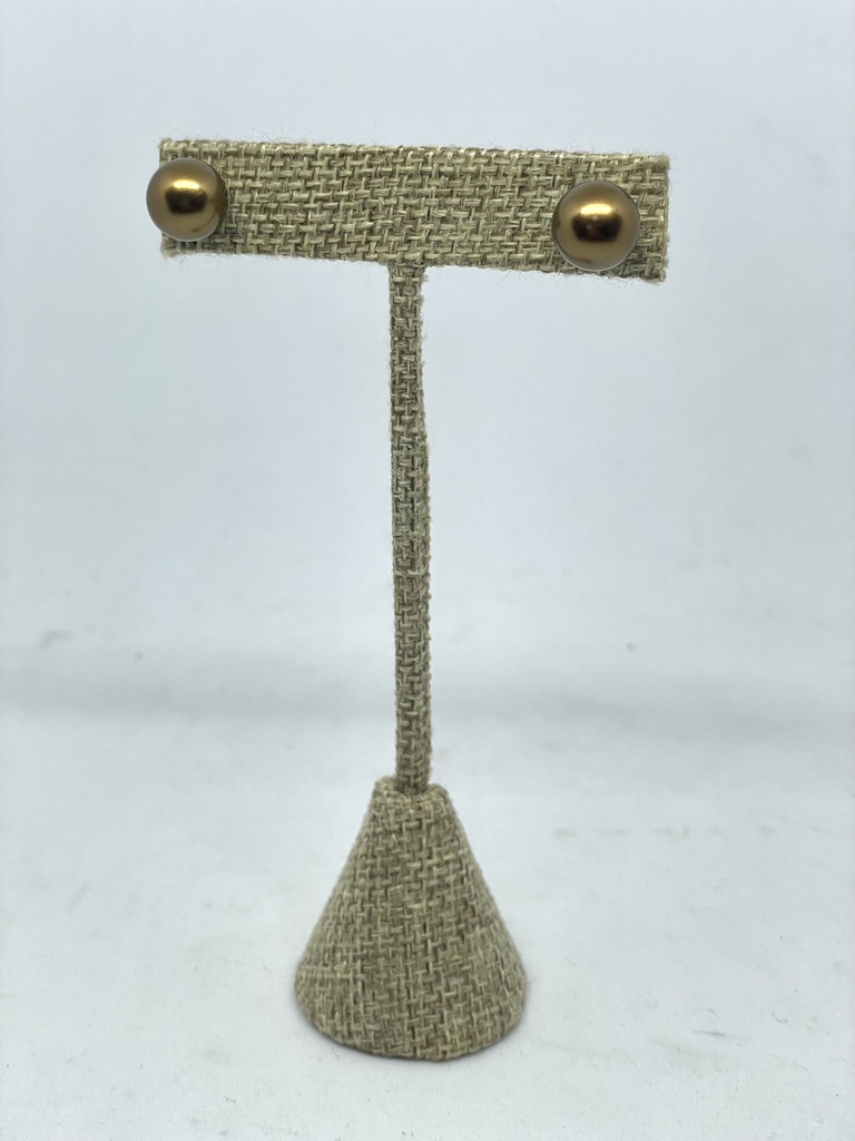 Aretes de perla café