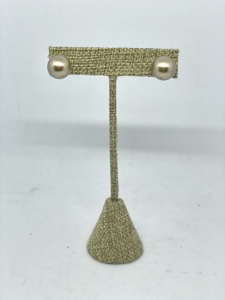 Aretes de perla champagne