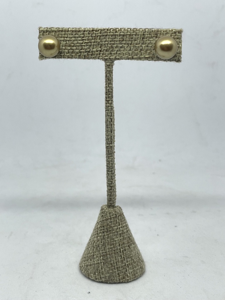 Aretes de perla dorado