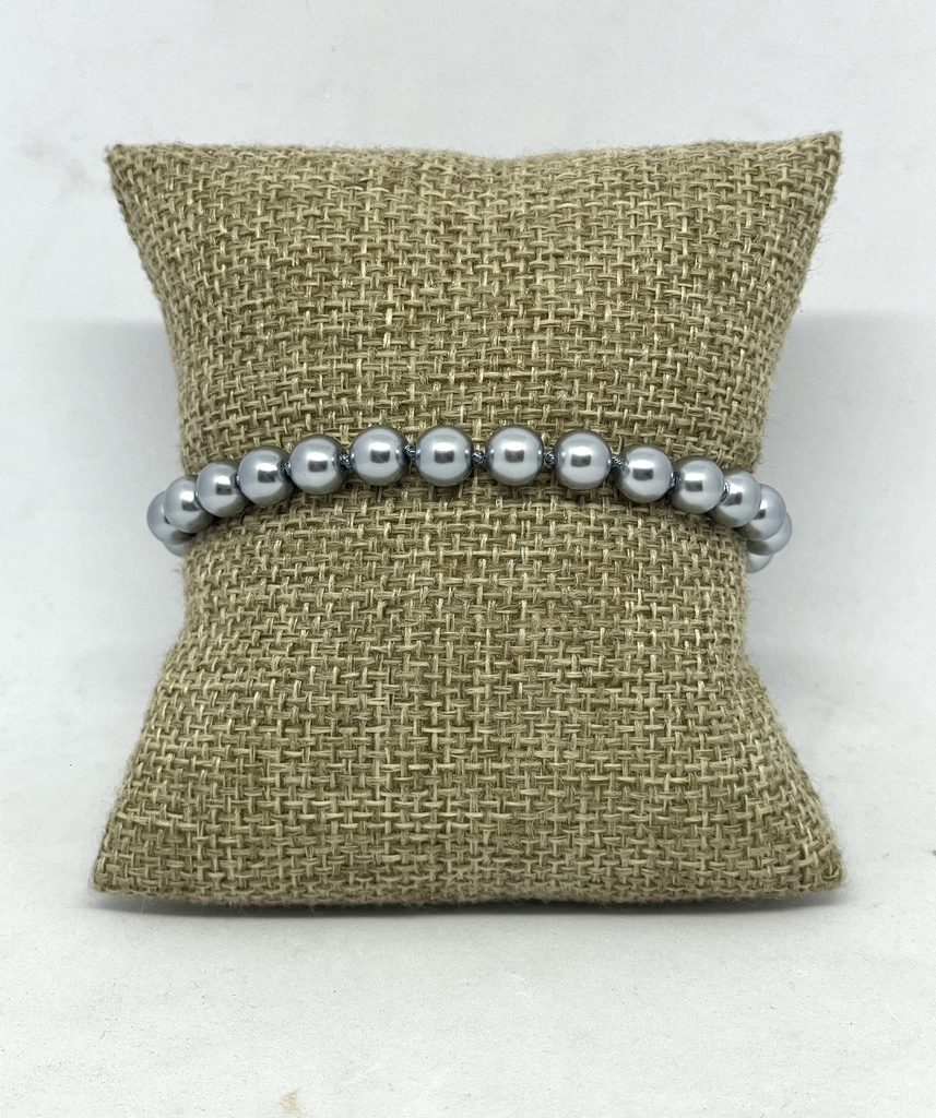 Pulsera de perlas gris