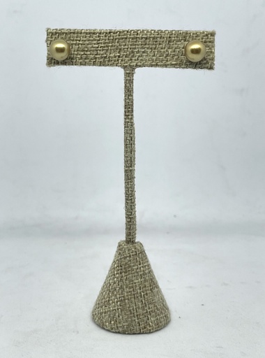[5147] Aretes de perla dorados