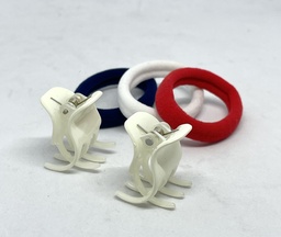 [53781] Set de ganchos blancos y tres colas