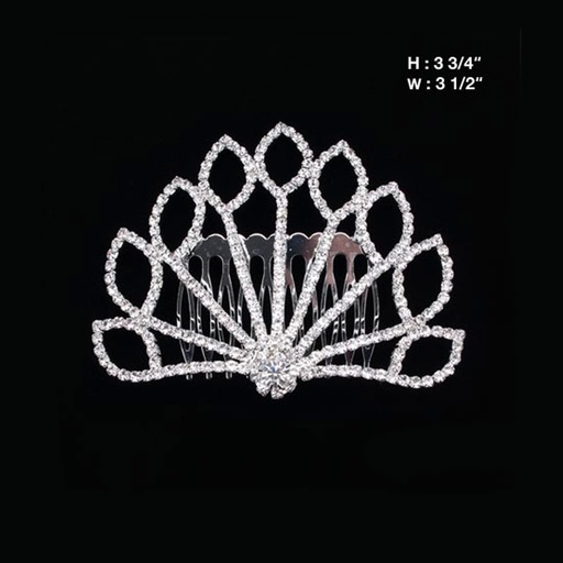 [60879] Peineta con brillantito plateado