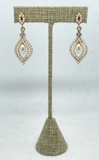 [61721] Aretes dorados con perla y brillantito