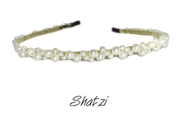 [62305] Diadema con perlas en dorado