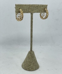 [62359] Aretes dorados con perla