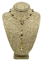 [62597] Collar de rosario de acero inoxidable en dorado