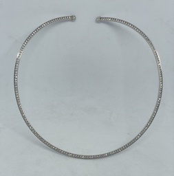 [63016] Collar Omega plateado con brillantito