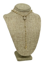 [63396] Rosario de acero inoxidable dorado