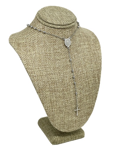 [64252] Rosario de acero inoxidable plateado