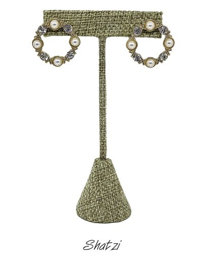 [64402] Arete con perla y brillantitos