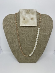 [64450] Set de collar y aretes con perlas