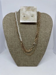 [64474] Set de collar y aretes con perla