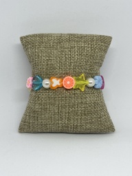 Pulsera de niña con flores y estrellas