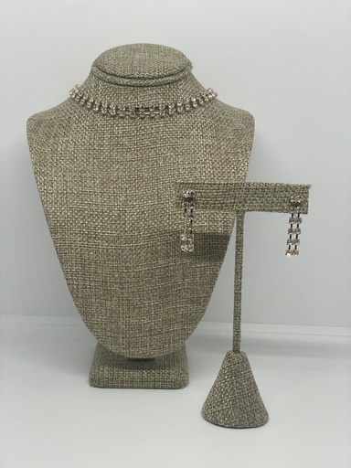 Collar de Gargantilla y Arete de Brillantito