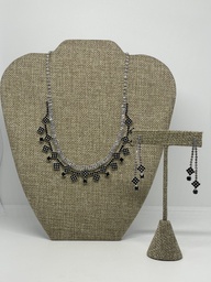 [64591] Collar y aretes de brillantito