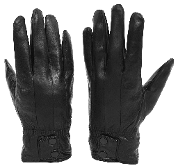 [64984] Guantes de cuero negro S/M