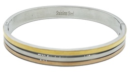 [65866] Pulsera de acero inoxidable tres tonos