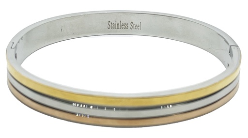 [65866] Pulsera de acero inoxidable tres tonos