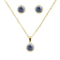 Collar y aretes de acero inoxidable