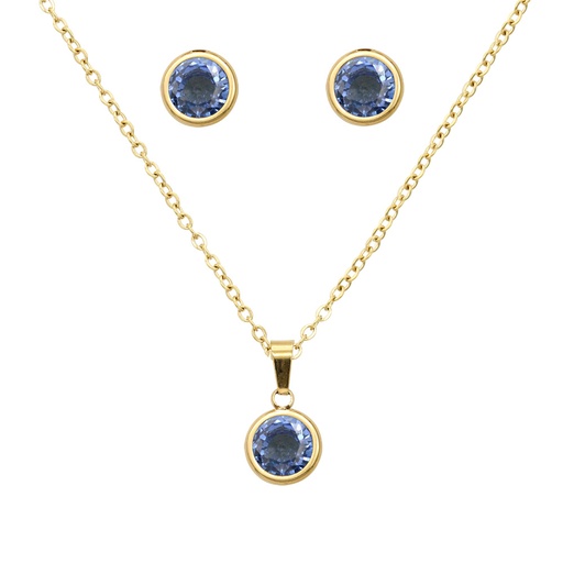 Collar y aretes de acero inoxidable