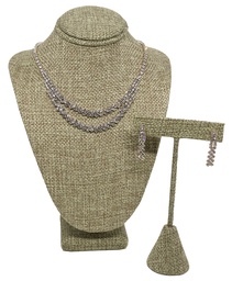 [65944] Collar y aretes de brillantito Gold rose