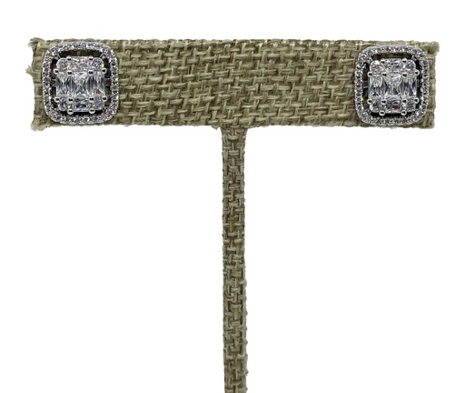 [65969] Arete de brillantito Plateado