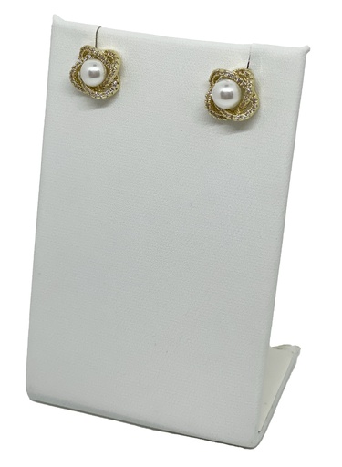 Arete con perla y brillantito