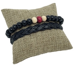 [66126] Pulsera negro con rojo