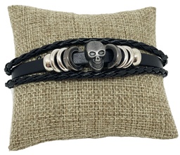 [66142] Pulsera de calavera negro