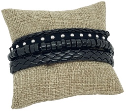 [66144] Pulsera negra de 3 hilos