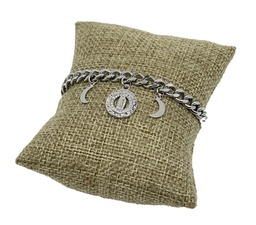 [66233] Pulsera de acero inoxidable plateado - Virgen de Guadalupe