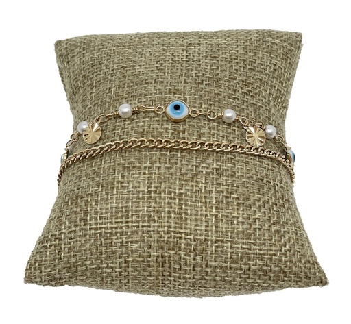 [66246] Pulsera dorada de ojo turco