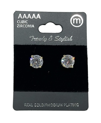 [66250] Aretes dorados con brillantito cubic zirconia