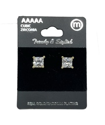 [66251] Aretes dorados con brillantito cubic zirconia