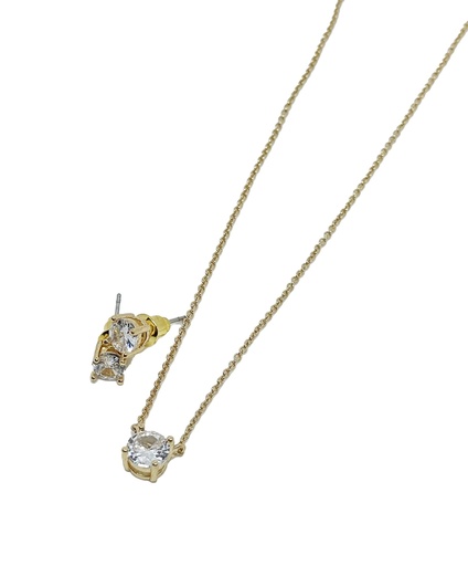 Set de collar y aretes con brillantito