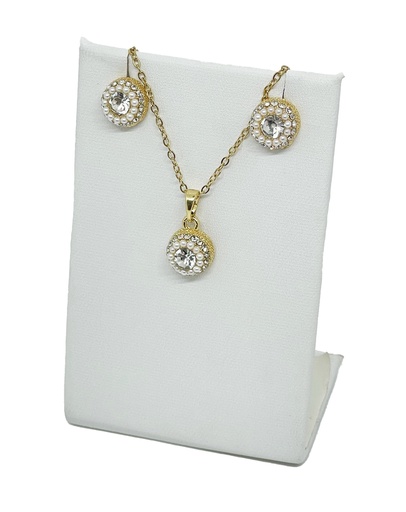 Set de collar y aretes con brillantito