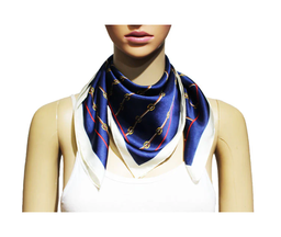 [66316] Pañuelo cuadrado 28X28 azul-beige